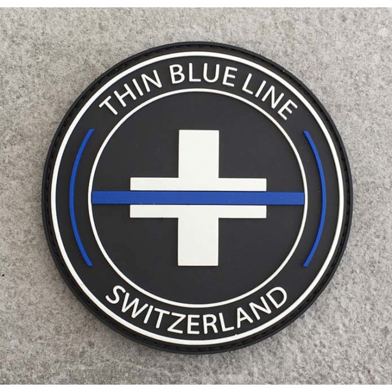Patch rund "The Thin Blue Line Switzerland"