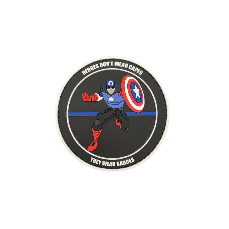 BADGE CAPITAIN AMERICA "THIN BLUE LINE"