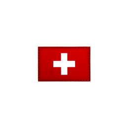 BADGE RECTANGLE SUISSE - RED